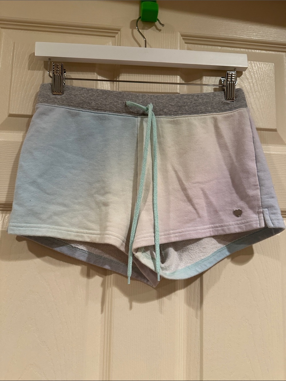 Juicy Couture Pastel Ombre Athletic Lounge Shorts - Mint Drawstring